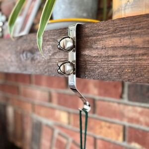 Set of 3 Silver Metal Jingle Bell Stocking Holders Mantel Hooks Christmas Decor